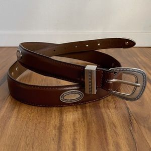 VTG Western Leather & Metal Belt
